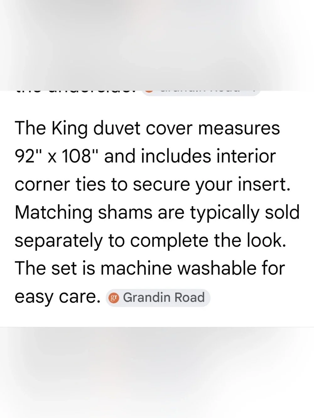 Grandinroad King Palms Duvet + 3 Standard Palms Shams